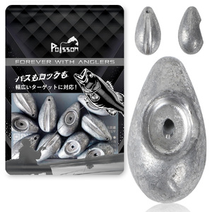 Poisson（ポアソン）鉛 ティアドロップ型 フリーリグ フリリグシンカー 9.5g×25個