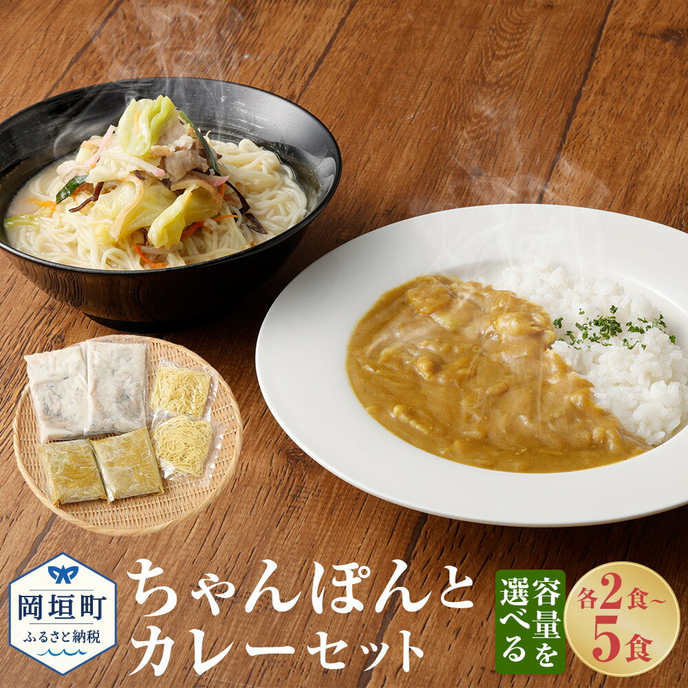 【ふるさと納税】＜選べる＞ちゃんぽんとカレー 各2～5食 2～5人前 ちゃんぽん カレー セット 総菜 細麺 蒸し麺 コクのあるスープ 昔懐かしいカレー ちゃんぽんの松露 ちゃんぽん専門店 開業50年 冷凍 送料無料