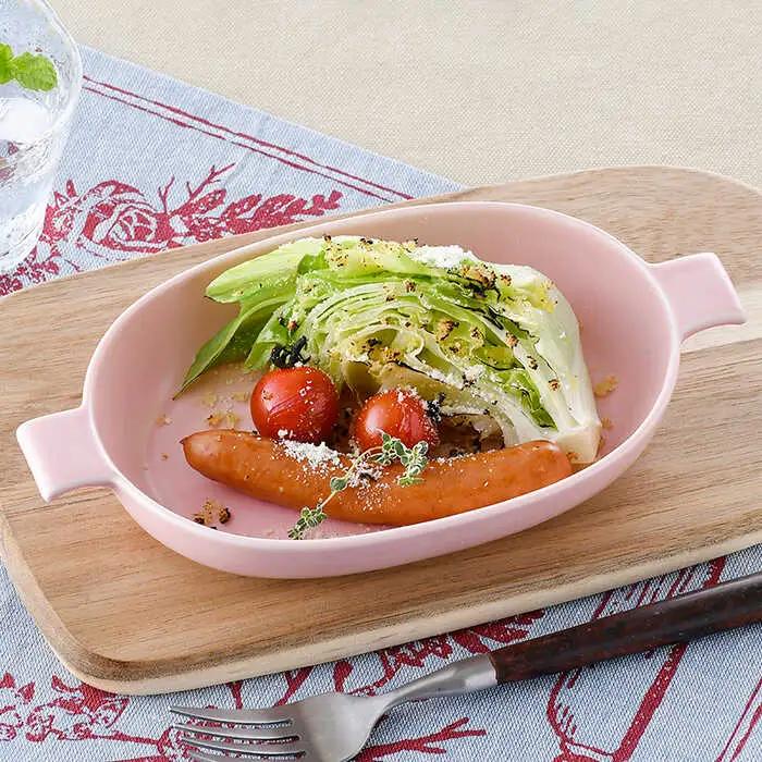 【波佐見焼】オーブンウェア グラタン皿 ピンク・ブルー ペアセット 食器 皿 【光春窯】 [XD61] 波佐見焼