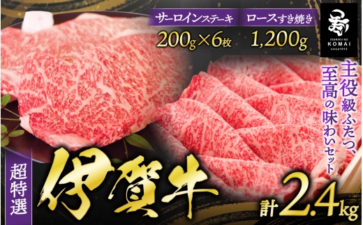 
                  伊賀牛 超特選 サーロインステーキとロースすき焼き用セット【koma0014】
                