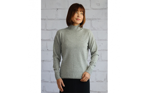 希少ベビーカシミヤ100％ 女性ハイネック セーター L ライトグレー 1枚 20401L GY[0902]