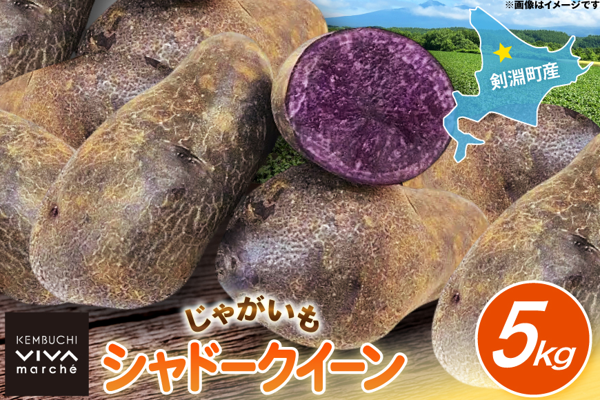 じゃがいも シャドークイーン 5kg [けんぶちVIVAマルシェ 北海道 剣淵町 14656391] ジャガイモ 芋 いも ポテト 野菜 秋野菜 秋 常備野菜 カレー シチュー ポテトサラダ