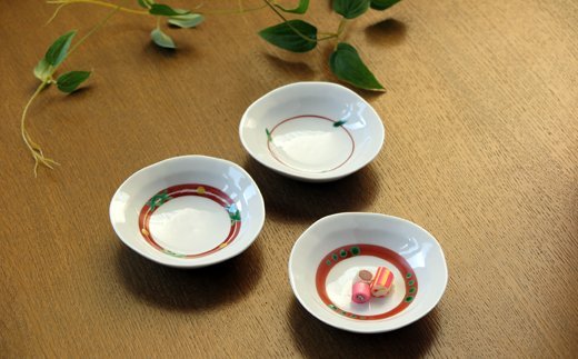 【伊万里焼】伊万里陶苑 絵替わり小皿3枚組 070-H1333
