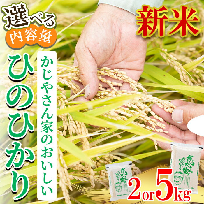 【ふるさと納税】【令和7年産 新米】＜内容量が選べる＞ かじやさん家のおいしいひのひかり(2kg・5kg) 鹿児島県産 ヒノヒカリ 農家直送 ブランド米 お米 こめ 白米 ごはん ご飯 新米【かじや農産】