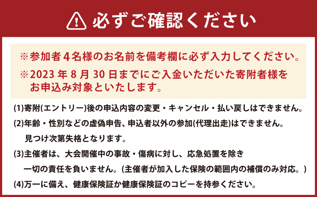 ゆのまえロゲイニング2023秋 4人チームエントリー権