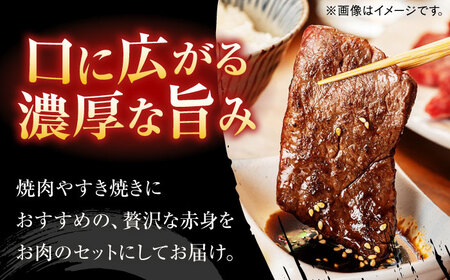 博多和牛　赤身肉セットB　赤身焼肉＆スライス＆ブロック＜一般社団法人地域商社ふるさぽ＞ 那珂川市[GBX134]