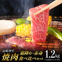 【ふるさと納税】長崎和牛 焼肉 食べ比べ セット (霜降り・赤身 / 各600g) 計1.2kg 赤身 焼き肉 [BAJ092]