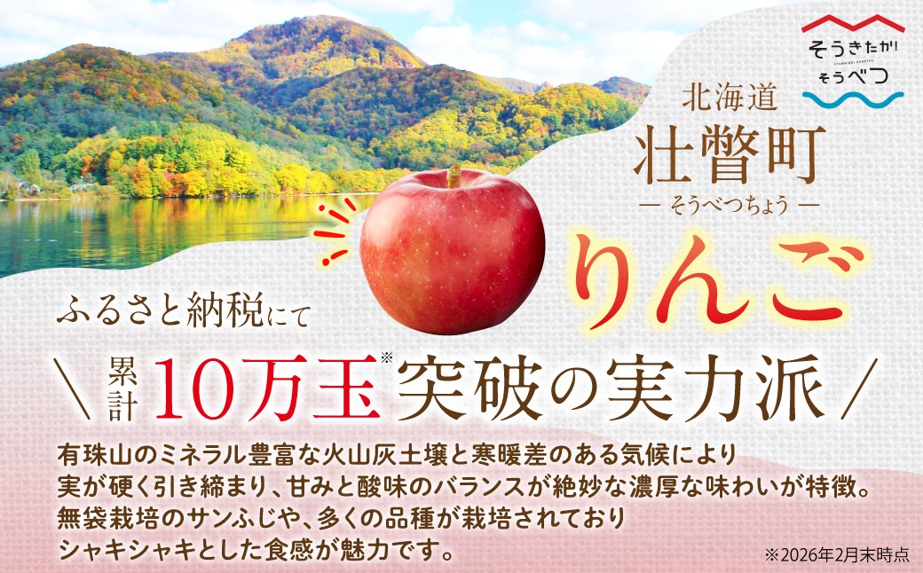 ＜2025年10月中旬よりお届け＞北海道壮瞥町　りんご　品種名「早生ふじ」12～18玉約5kg SBTF009