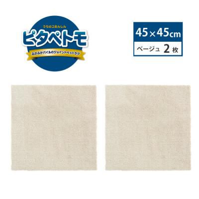 ふるさと納税 海南市 洗えるジョイントペットマット　45×45cm　ベージュ　2枚組　ピタペトモ　犬・猫用　吸着