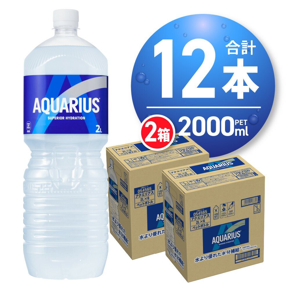 【ふるさと納税】 《高評価★4.72》 アクエリアス 2000ml PET×12本 ペットボトル 2箱 2L スポーツドリンク 札幌工場製造 清涼飲料水 カロリーひかえめ ソフトドリンク 浸透圧設計 アミノ酸 クエン酸 水分補給 スポドリ 備蓄 北海道 札幌市