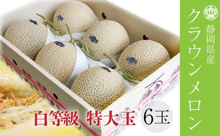 クラウンメロン【並(白等級)】特大玉(1.5kg前後)6玉入り 果物 メロン青肉 フルーツ デザート 高級メロンブランド 高級メロン ブランドメロン 