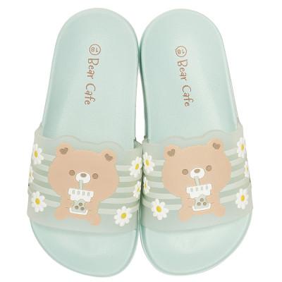 ふるさと納税 奈良市 キッズ シャワーサンダル 18cm 【Bear Cafe緑】 SDSH18 672002