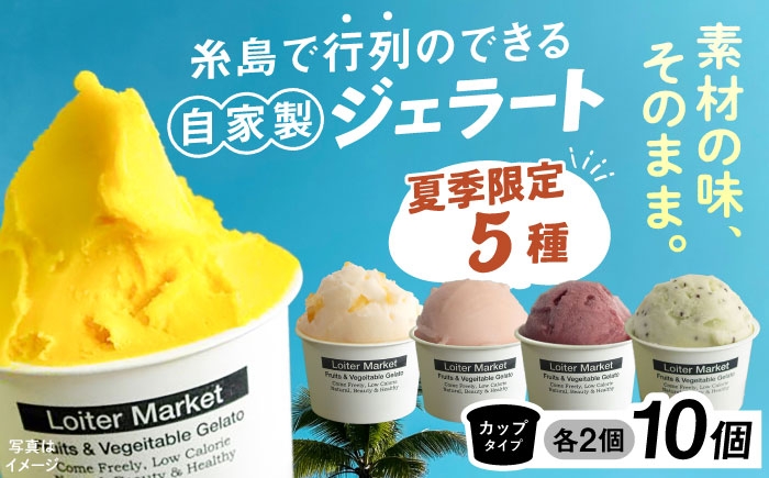 
                  【夏季限定】ジェラートカップ 10個セット 5種類×各2個 (マンゴー/糸島甘夏/グァバブレンド/アサイーブレンド/キウイ) 糸島市 / Loiter Market lABO ロイターマーケット [AGD036]
                