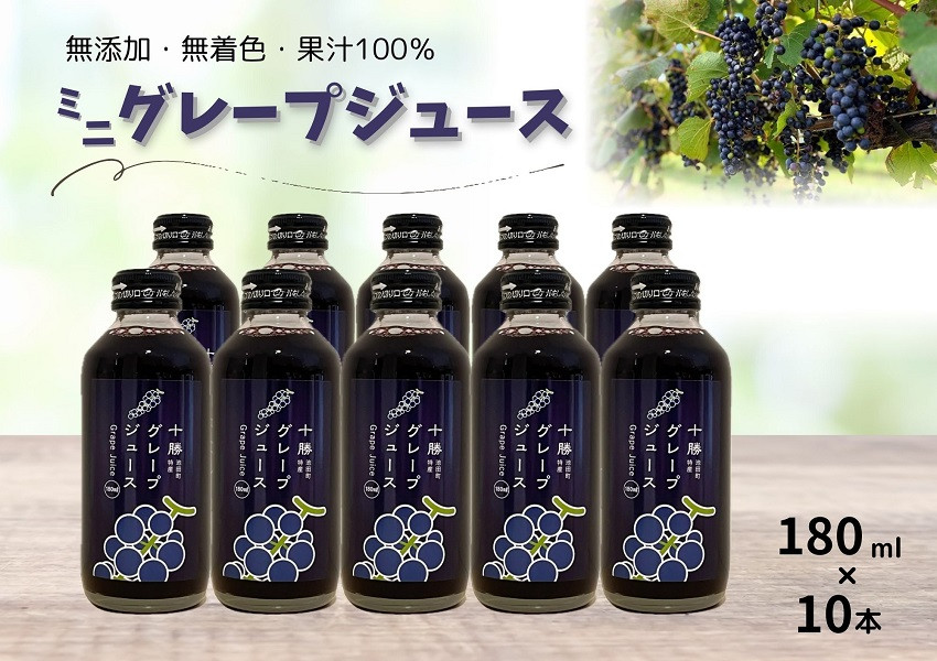 
                  北海道 ぶどうミニジュース10本 ストレート 果汁100％ ぶどう 葡萄 ブドウ 無添加
                