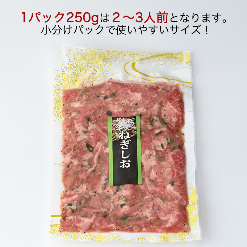 牛たん薄切り味付け肉 訳あり 3種セット 1.5kg (250g × 6袋) NANAたん はらからの逸品 牛タン【18131】