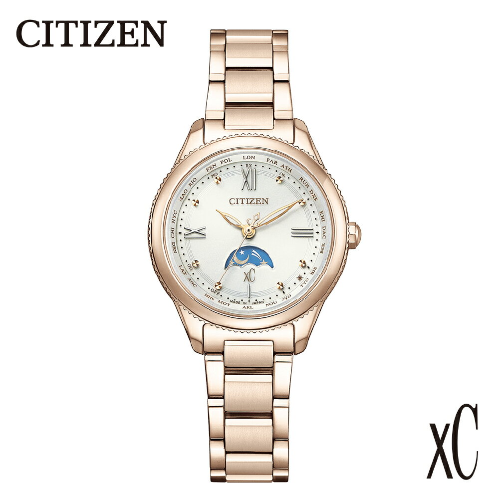 【ふるさと納税】【CITIZEN】 XC (クロスシー) EE1004-57A シチズン 腕時計 レディース ゴールド サクラピンク ラウンド型 光発電 エコ・ドライブ 防水 サン＆ムーン機能 サファイアガラス メーカー保証 新潟県 妙高市