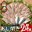 【ふるさと納税】国産あじ開き(24枚・計2.5kg以上)干物 鯵 セット 魚 魚介類 簡単 調理 冷凍【E-18】【水永水産】