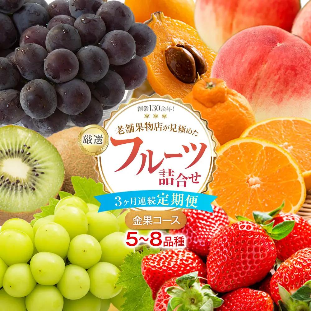 【3ヶ月連続定期便】厳選フルーツ詰合せ【金果コース】5～8品種