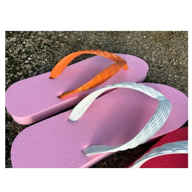 ビーチサンダル 23cm 全10色 日本製 男女兼用 パステル 原色 お揃い 大人 子供 キッズ メンズ レディース サンダル ネイビー×白