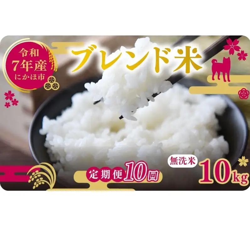 【定期便10か月】無洗米 ブレンド米 10kg  令和7年度産 無洗米