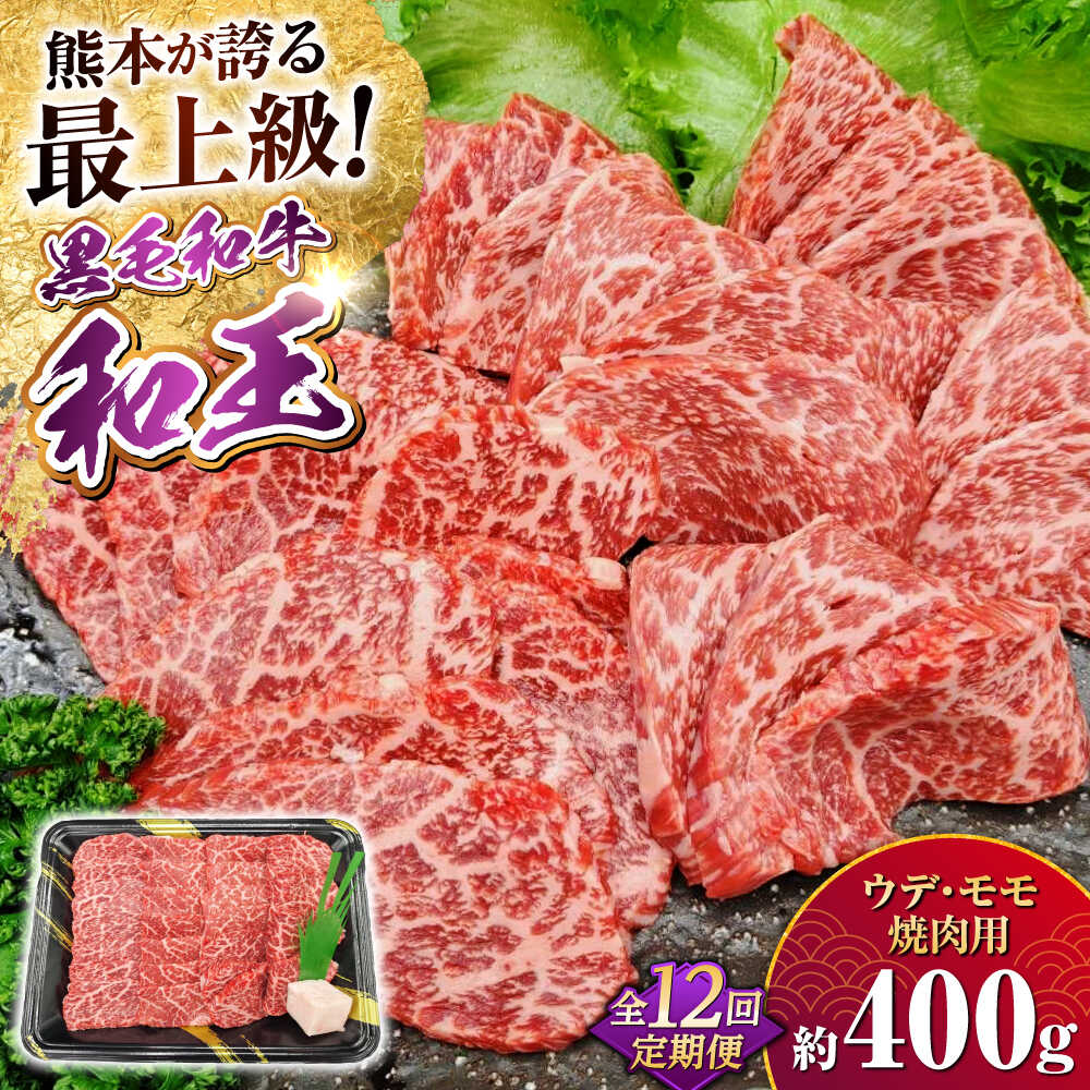 【ふるさと納税】【全12回定期便】熊本県産 A5等級 黒毛和牛 和王 ウデ・モモ 焼肉用 約400g 計約4.8kg【帝神志方ミート 株式会社】[AYCH022] 牛 肉 焼き肉 バーベキュー A5 和牛 国産 熊本 九州 定期便