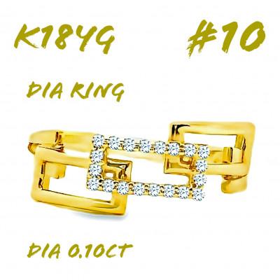 ふるさと納税 笛吹市 K18 チェーンリンクリングDIA0.1CT RADR-6937DI-Y #10