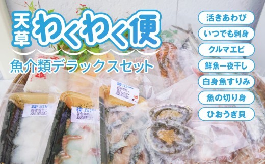 
S059-002_天草わくわく便 魚貝類デラックス(活きあわび、車海老大パックなど)
