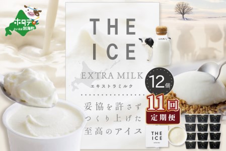 【毎月定期便】【THE ICE】エキストラミルク12個×11ヵ月定期便【be003-1067-100-11】（J FARM AMUSE 株式会社） （ あいす アイス アイスクリーム ミルク 北海道 別海町 人気  ふるさと納税 ）