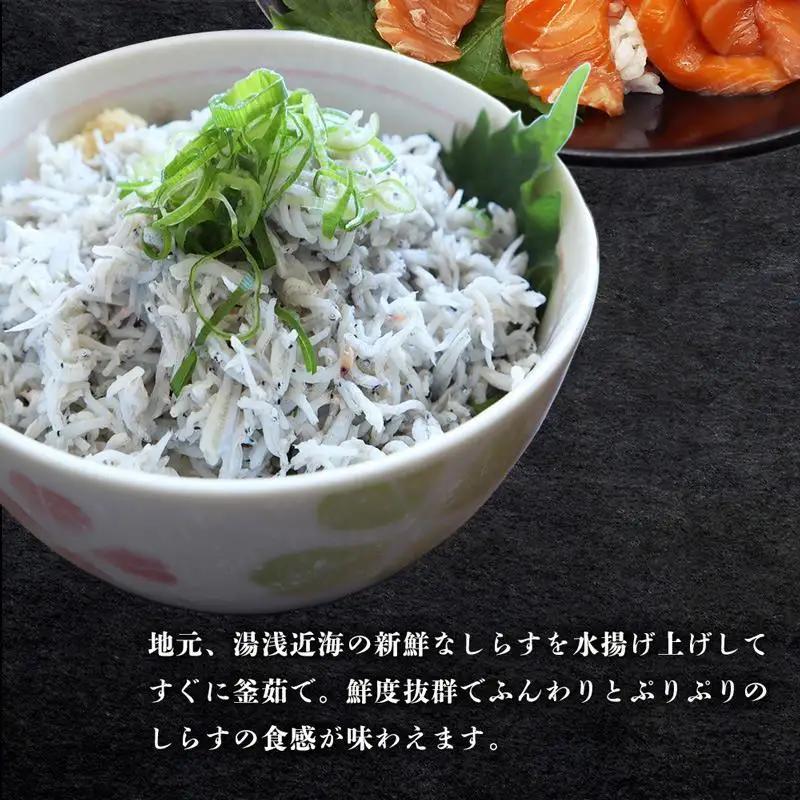 ３種セット×２　計６００g　紀州湯浅醤油を使ったサーモンとカンパチの漬け＆釜揚げしらすの海鮮丼