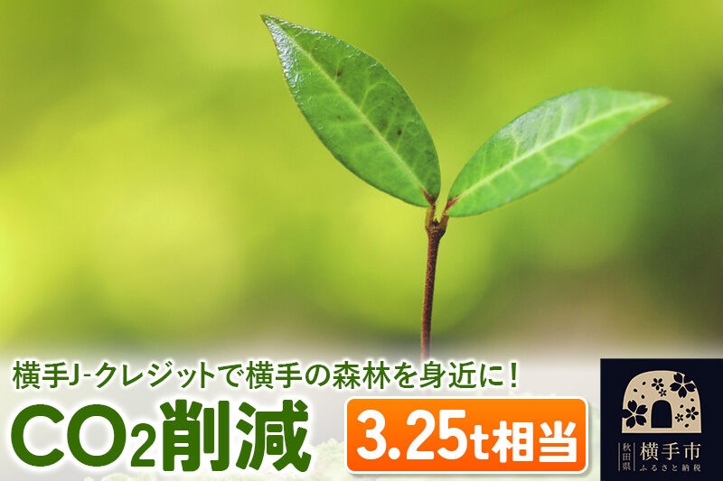 
横手J‐クレジットで横手の森林を身近に! CO2削減 3.25t相当
