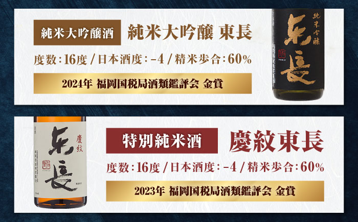 東長 6種堪能セット 計12本（大吟醸 東長・褒紋東長・純米吟醸 東長・慶紋東長・純米東長・金紋東長）720ml / 日本酒 / 佐賀県 / 瀬頭酒造株式会社 [41AIAD105]