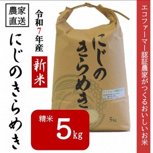 ★令和7年産新米★ 米 にじのきらめき 精米 5kg(令和7年10月～順次発送)【1659489】