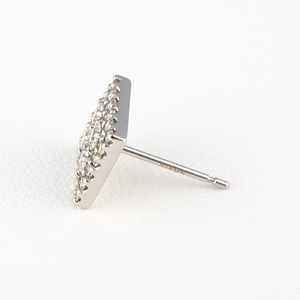 K18ホワイトゴールド＆ダイヤモンド スクエアモチーフピアス【TE-109】