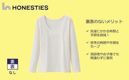 [WOMENS]裏表なし インナーTシャツ ＜長袖/綿PU＞ S(白) 3枚 レディース
