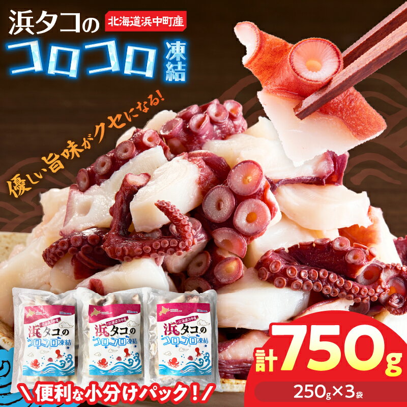 【ふるさと納税】 数量限定 浜タコ コロコロ凍結 250g×3袋 たこ タコ 北海道 浜中町 魚介類 海産物 海の幸 海鮮 新鮮 冷凍 3D凍結 バラ凍結 国産 刺身 酢の物 カルパッチョ アヒージョ おかず おつまみ 小分け 人気 おすすめ 簡単調理 送料無料