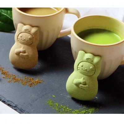 ふるさと納税 宇治田原町 《京の老舗》「ねこ忍茶かぷちーの」と「ねこもにゃか」お配りセット(各4箱) |  | 01