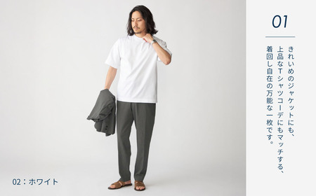 【SHIPS】ハイゲージクルーネックライトポンチTシャツ ホワイト Lサイズ  F7Z-1631