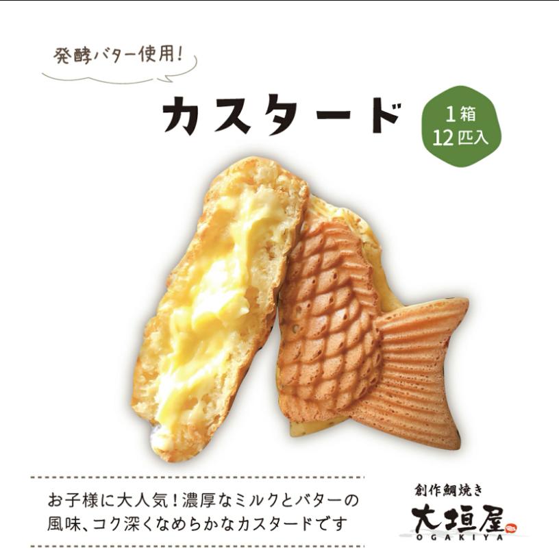＼大人気和菓子／大垣屋 鯛焼き 12匹入り カスタード 和スイーツ お土産 冷凍配送 手作り 手焼き 手土産 北海道産小豆 小豆 北海道 人気 行列 かわいい 和菓子 たいやき あんこ スイーツ 和菓