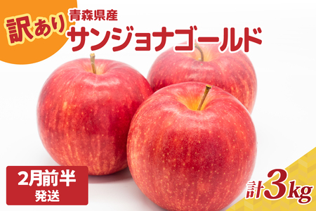 【2026年2月前半発送】りんご【訳あり】約3kg サンジョナゴールド | 青森県産りんご 家庭用りんご