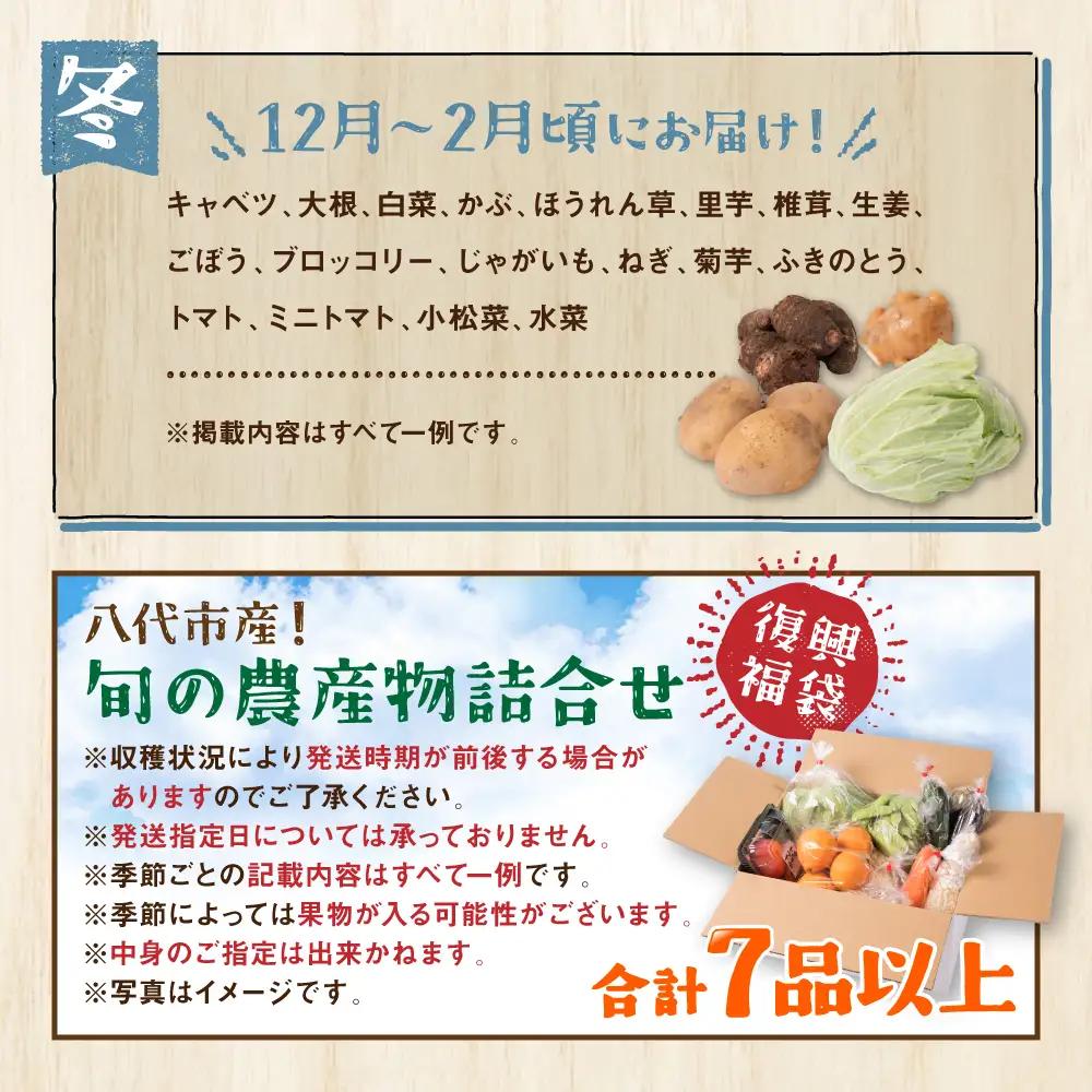 【12ヵ月定期便】八代市産！旬の農産物詰合せ 復興 福袋 7品以上 野菜 果物 やさい くだもの フルーツ セット 季節の野菜 季節の果実 おまかせ野菜 新鮮野菜