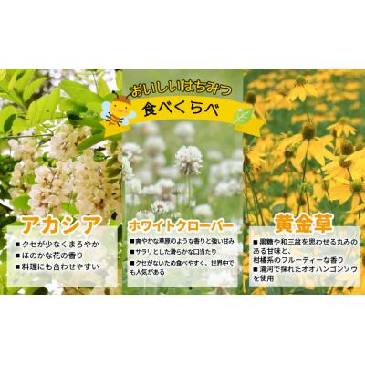 ふるさと納税 浦河町 国産純粋完熟はちみつ3種セット(アカシア・クローバー・黄金草)ご家庭用計1.5kg[16-1320] |  | 01