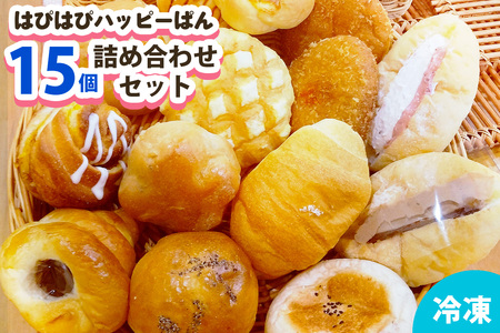 はぴはぴハッピーぱん 15個詰め合わせセット (食パン 塩ぱん 大山あんぱん カレーパン 等)[0497]