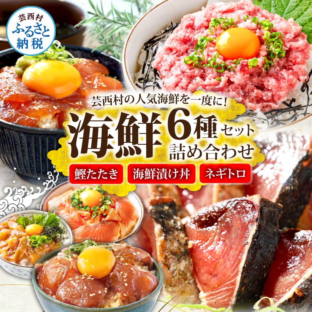 【ふるさと納税】かつおのたたき600g ネギトロ80gx2P 漬け丼の素80g×4P 15000円 1万円台 海鮮セット カツオのタタキ ねぎとろ 真鯛 たい まぐろ マグロ サーモン イカ いか 刺身 魚 海鮮丼 魚介 小分け おかず 個包装 パック 冷凍配送 芸西村 高知県 故郷納税 返礼品