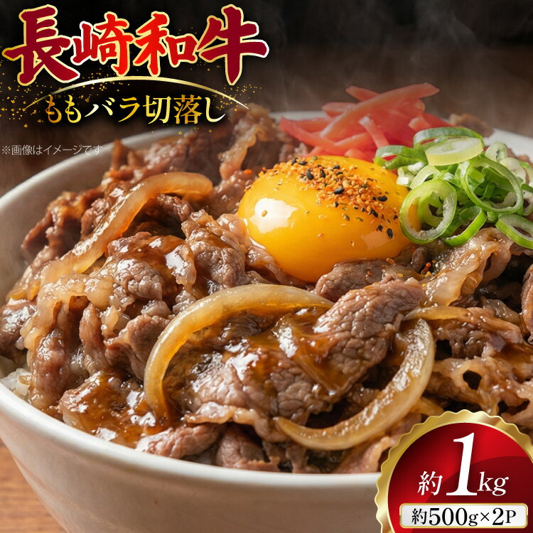 【ふるさと納税】 AJ510 長崎和牛 切り落とし (もも・バラ) 約1kg (500g×2P) [ 肉 牛肉 和牛 おいしい こま切れ カレー 肉じゃが まるしん商会 黒牛 長崎県 島原市 ]