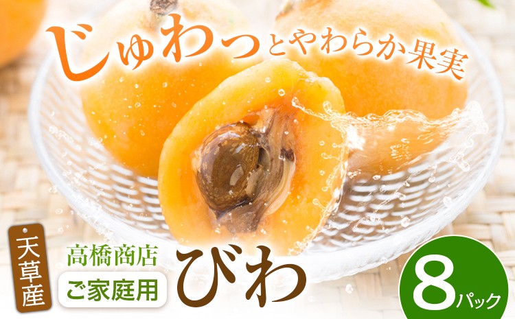 
            【先行予約】天草産 びわ 8パック 家庭用 高橋商店《2026年5月中旬-6月中旬頃出荷》熊本県 苓北町 フルーツ 枇杷 柑橘 果物【配送不可地域あり】
          