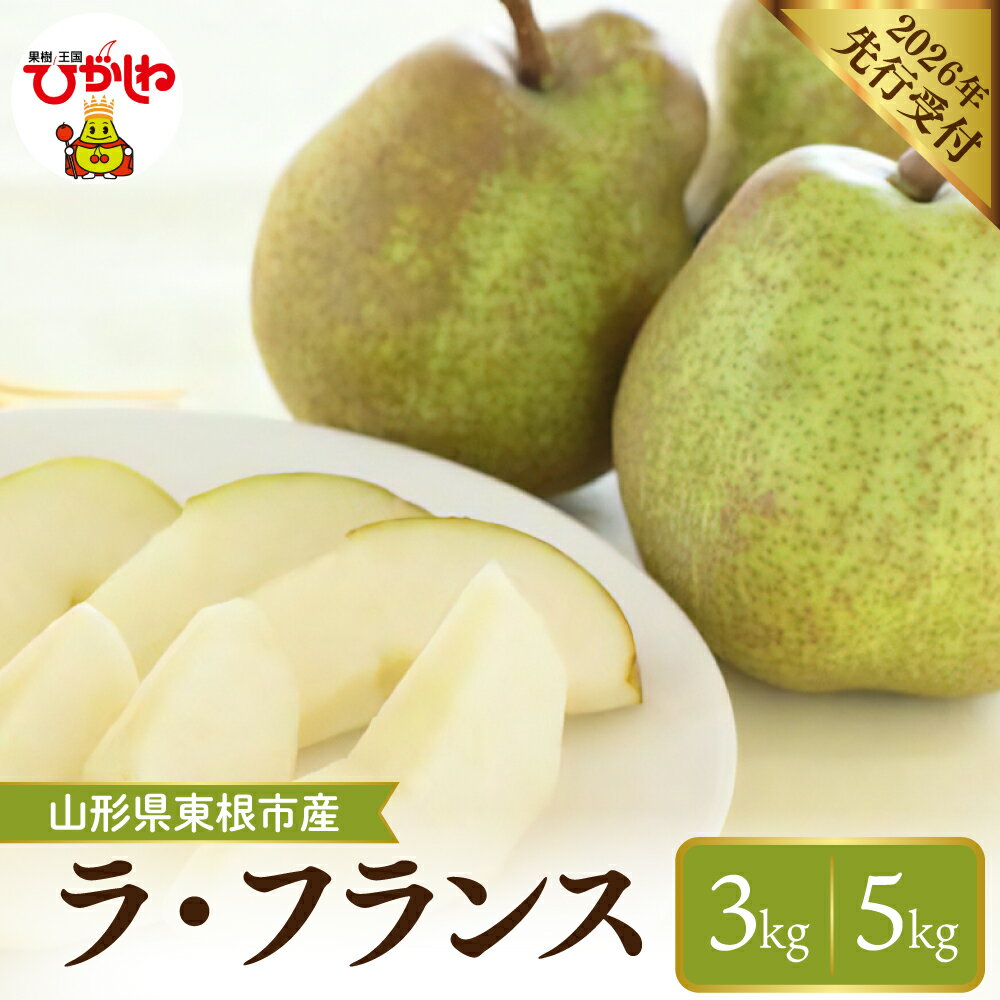 【ふるさと納税】【 2026年産 先行予約 】西洋梨 ラ・フランス 選べる内容量 : 約3kg (8～11玉入) / 約5kg (14～18玉入) | ラフランス 洋なし 洋ナシ 洋梨 果物 くだもの フルーツ 秋 旬 産地直送 ご当地 特産品 お取り寄せグルメ 山形県 東根市