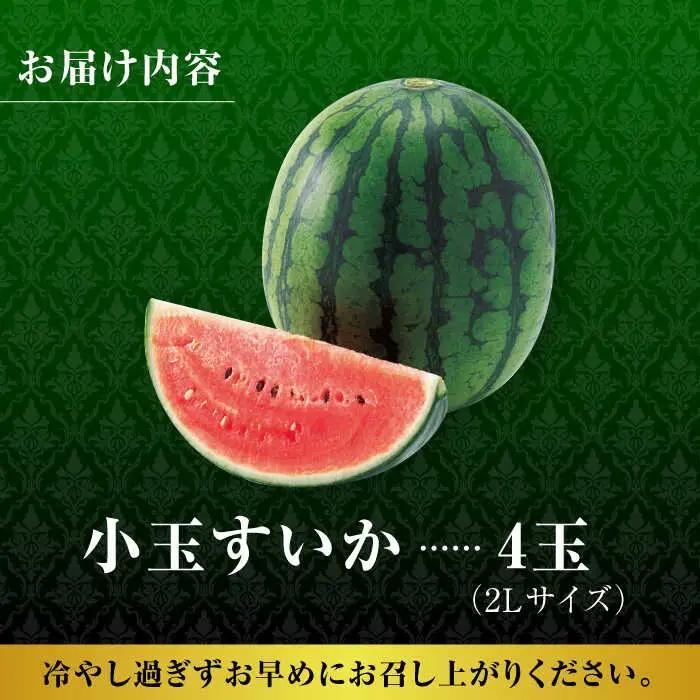 【先行予約】熊本スイカ小玉スイカひとりじめ4玉2Lサイズ西瓜すいかZCM012