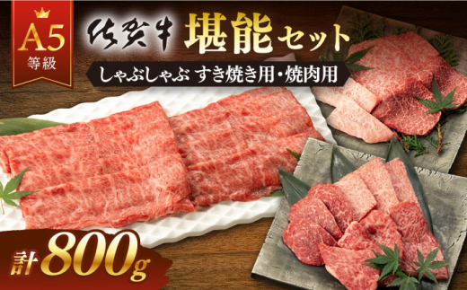 
<発送時期が選べる> 佐賀牛 A5 堪能セット (しゃぶしゃぶ すき焼き用 ・ 焼肉用) 計800g(400g×2P) 【桑原畜産】 [NAB094]
