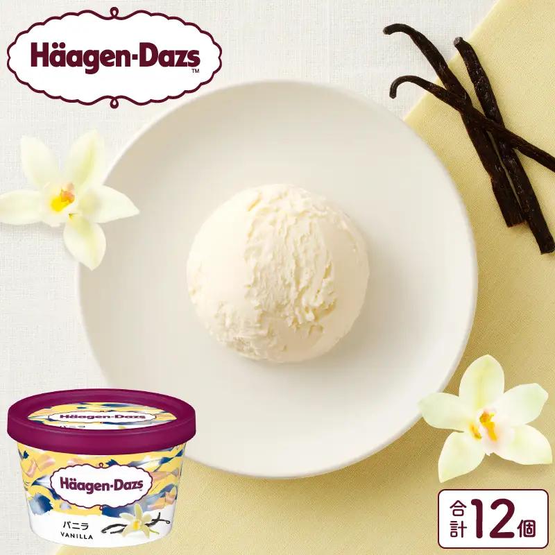 ハーゲンダッツ『ミニカップ12個セット(バニラ味)』アイスクリーム アイス スイーツ デザート ミルクアイス アイススイーツ アイスデザート_H0016-116