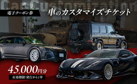 車 カスタマイズチケット 電子クーポン 4.5万円 車